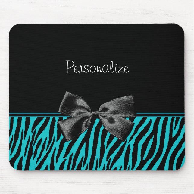 Mousepad Tendência - Impressão em Zebra Negra E Teal Com Fi (Frente)