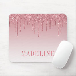 Mousepad Tendência Moderna e Motiva Rosa Rosa Dusty Glitter