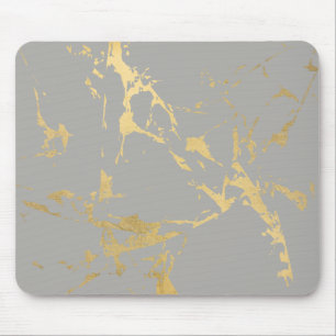 Mousepad Tendy Dourado Marble Patterno na Cinza