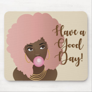 Mousepad "Tenha um bom dia", mouse natural de cabelo