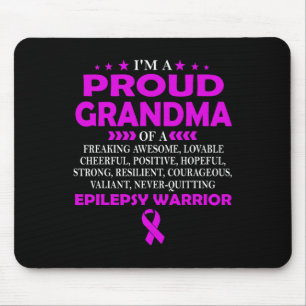 Mousepad Tenho orgulho de vovó de guerreiro da epilepsia