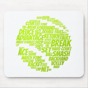 Mousepad Tênis - Termos do Tênis Player Reproduzindo a esfe