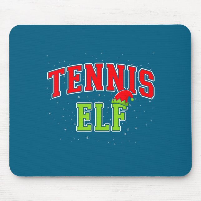Mousepad Tennis Elf Christmas Family Matching Group Xmas  (Frente)
