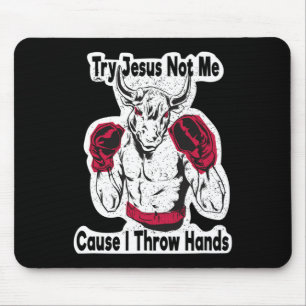 Mousepad Tente Jesus Não Eu Porque Eu Jogo Socos Kickboxing