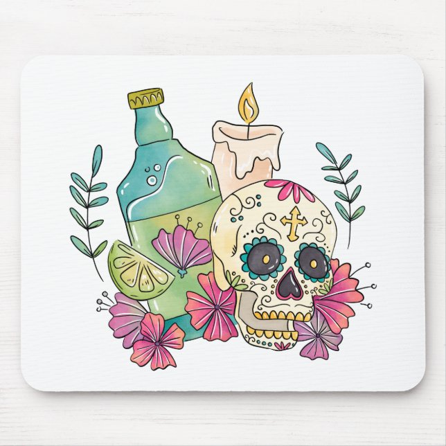 Mousepad Tequila Sugar Skull (Frente)