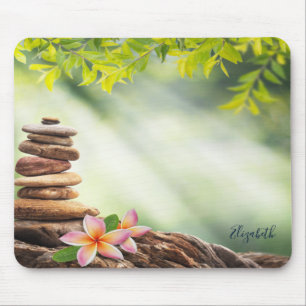 Mousepad Terapeuta Pedras Zen,Flores,Paisagem