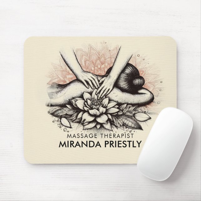 Mousepad Terapêutica de Massagem Terapia Mãos Energia Spa B (Com mouse)
