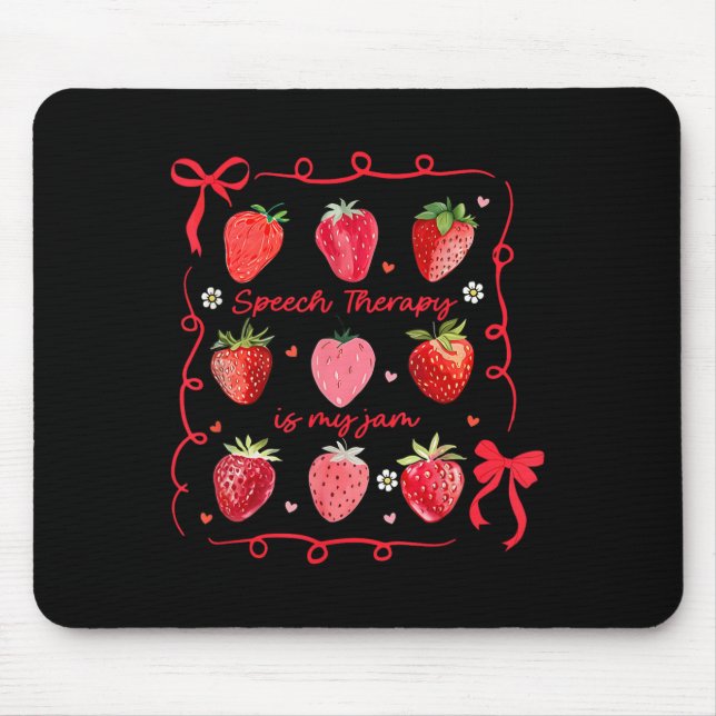 Mousepad Terapia da Fala é Minha Paixão Laço de Morango Slp (Frente)