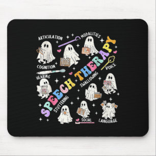 Mousepad Terapia da Fala Retro Groovy Divertido Fantasma de