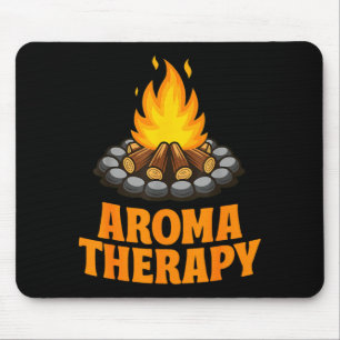 Mousepad Terapia de aroma engraçado acampamento fogueira hu