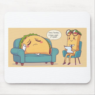 Mousepad Terapia do Taco Terapêutica - Arte Comida Engraçad