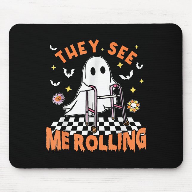 Mousepad Terapia Física Halloween Eles Me Veem Rolling Spo (Frente)