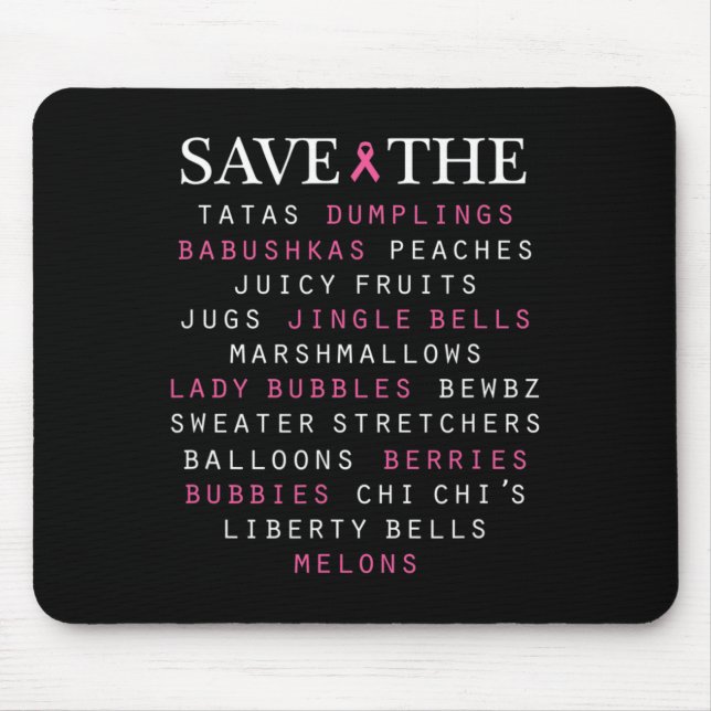 Mousepad Termos de gíria de consciência do Cancer da mama (Frente)