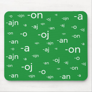 Mousepad Termos de palavra em esperanto,