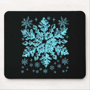 Mousepad Ternos de Natal de Floco de Neve Azul de Inverno X