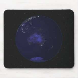 Mousepad Terra completa na noite que mostra as luzes 2 da