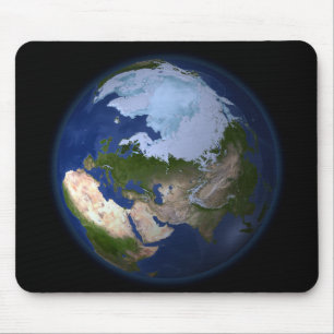 Mousepad Terra completa que mostra a região ártica