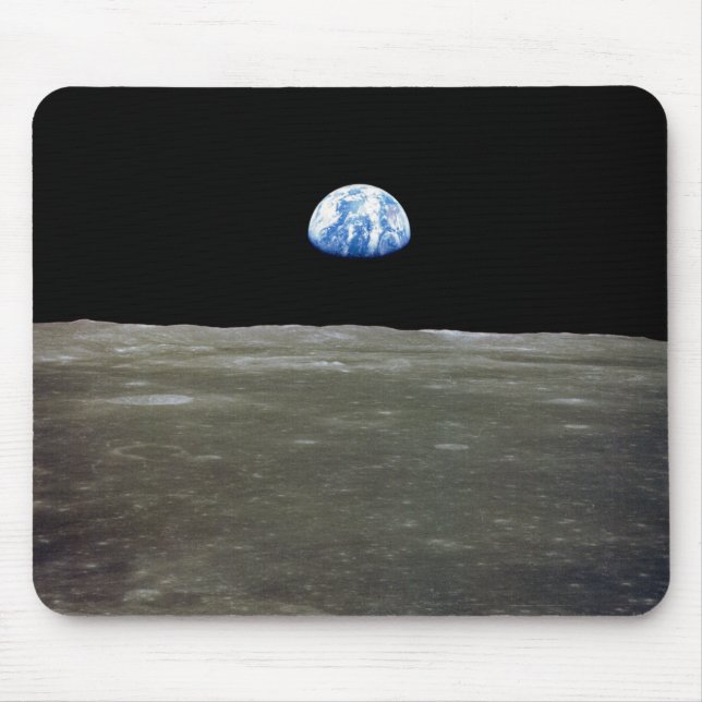 Mousepad Terra da Lua no Espaço Negro: Terra (Frente)