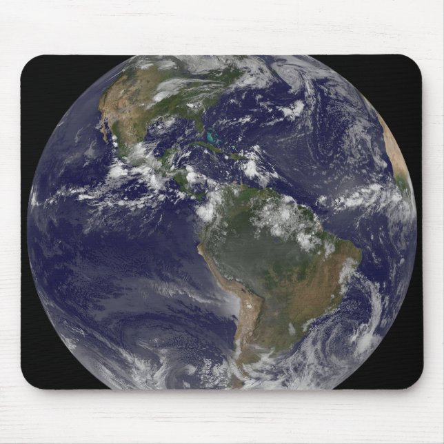 Mousepad Terra de cheio mostrando a América do Norte e o Su (Frente)