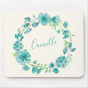 Mousepad Terra Floral Verde de Aqua Sea Personalizada 