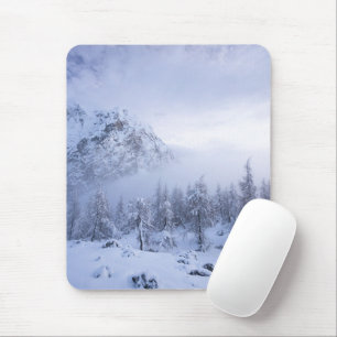 Mousepad Terra maravilhosa do inverno, nevoeiro, floresta d