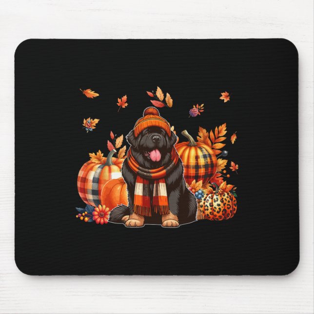 Mousepad Terra Nova Ação de Graças Leopard Pumpkins Fall Le (Frente)