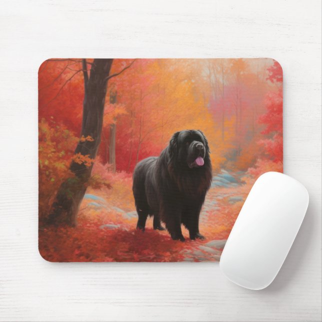 Mousepad Terra Nova nas Folhas do outono caem inspiração (Com mouse)