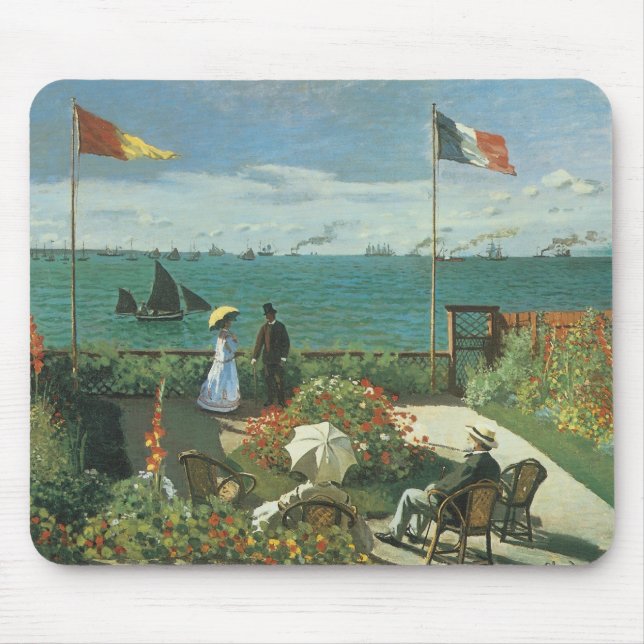 Mousepad Terrace no litoral por Claude Monet (Frente)