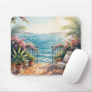 Mousepad Terraço com vista oceânica tranquila