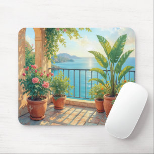 Mousepad Terraço Ensolarado à Beira-Mar