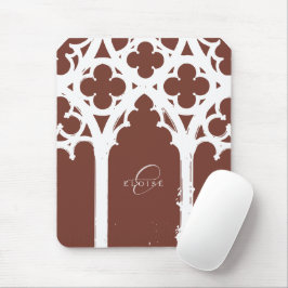 Mousepad Terracotta de Caligrafia Gótica Minimalista