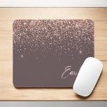 Mousepad Terracotta Rosa Dourado - Monograma brilhante cor-<br><div class="desc">Terracotta e Rosa Dourado - Lente cor-de-rosa com brilho brilhante com metal esmagado Nome do monograma e Mousepad inicial (mouse pad). Isto faz o doce e perfeito aniversário de 16 anos, casamento, chá de panela, aniversário, chá de fraldas ou festa de solteira presente para alguém que ama luxo de luxo...</div>