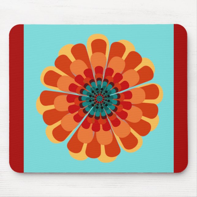 Mousepad Terracotta & Teal Flower (Frente)