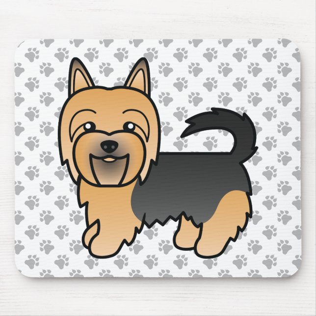 Mousepad Terrier Australiano Azul e Bege Fofo Cachorro Cart (Frente)
