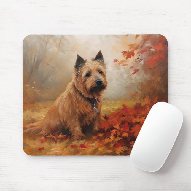 Mousepad Terrier Australiano na Queda de Folhas de Outono I (Com mouse)