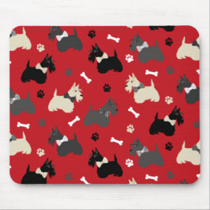 Mousepad Terrier Paws e Bones Red