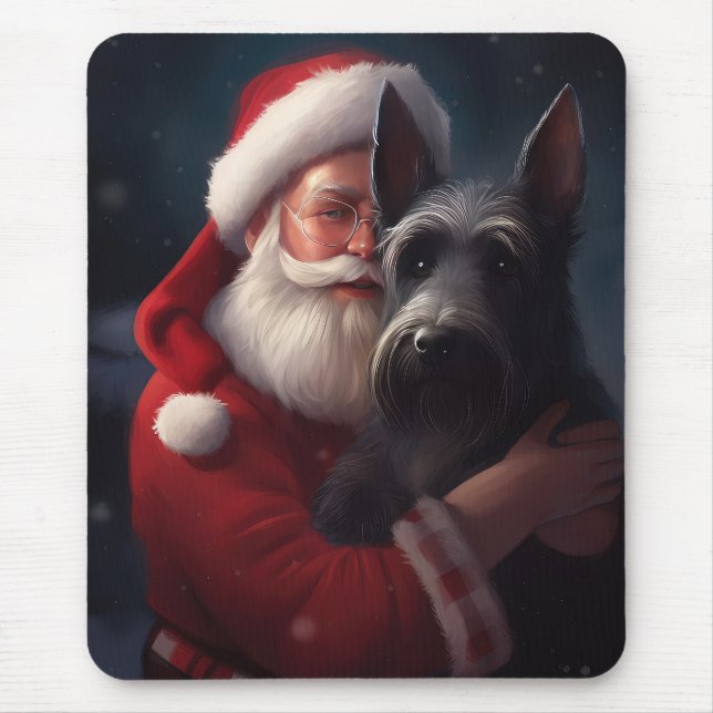 Mousepad Terrier Santa Claus Festivo Natal (Frente)