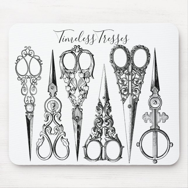 Mousepad Tesoura-de-costura vitoriana elegante (Frente)