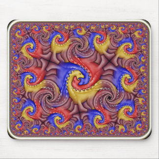 Mousepad Tessellation hiperbólica do dinossauro