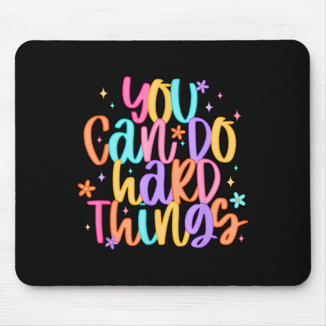 Mousepad Test Day You Can Do Hard Things Teacher Testing Da (Frente)