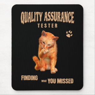 Mousepad Testador de QA Humor de Gato