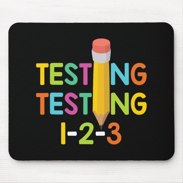 Mousepad Teste do professor no dia 1-2-3 (Frente)