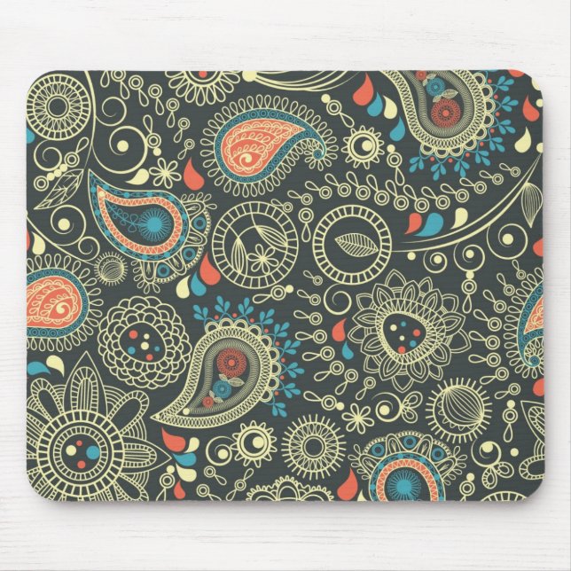 Mousepad Teste padrão 3 de Paisley (Frente)