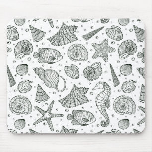 Mousepad Teste padrão 3 dos habitantes do oceano