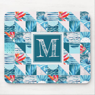 Mousepad Teste padrão abstrato geométrico da cerceta