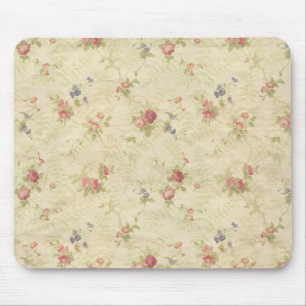 Mousepad Teste padrão afligido velho do tecido dos rosas do