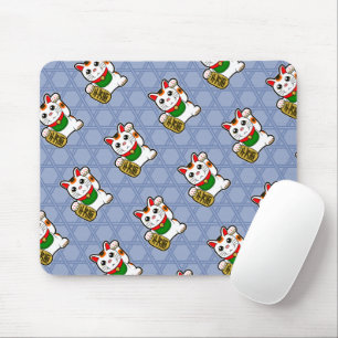 Mousepad Teste padrão afortunado japonês do gato