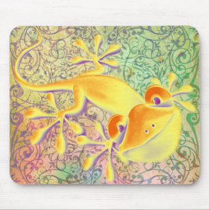 Mousepad Teste padrão antigo do ornamento das artes + Geco