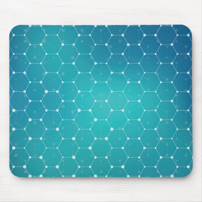 Mousepad Teste padrão azul do ADN da cerceta (Frente)