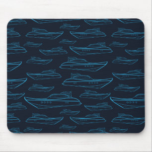 Mousepad Teste padrão azul do iate